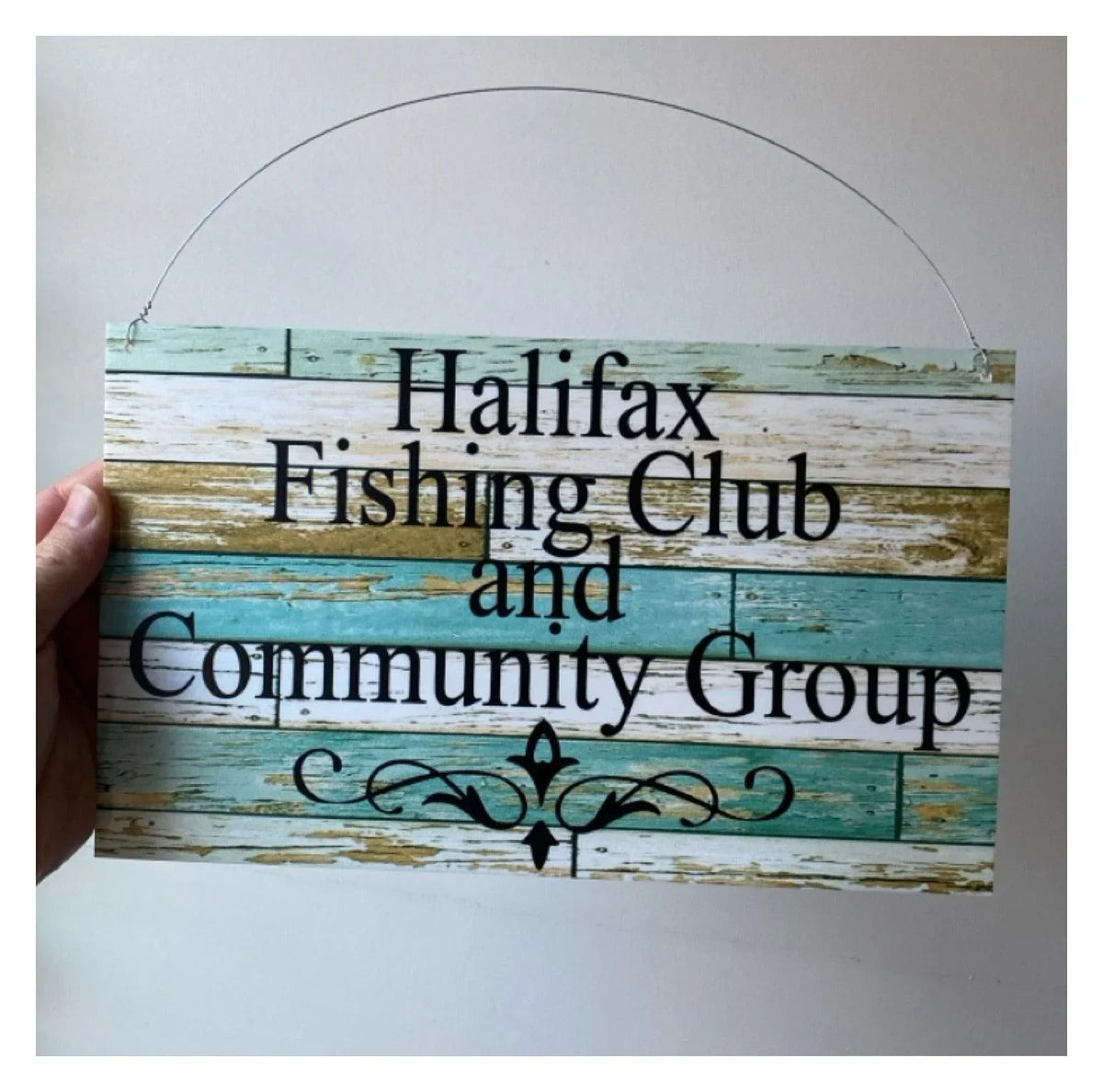 Custom Personalised Blue Timber Look Sign - The Renmy Store Homewares & Gifts