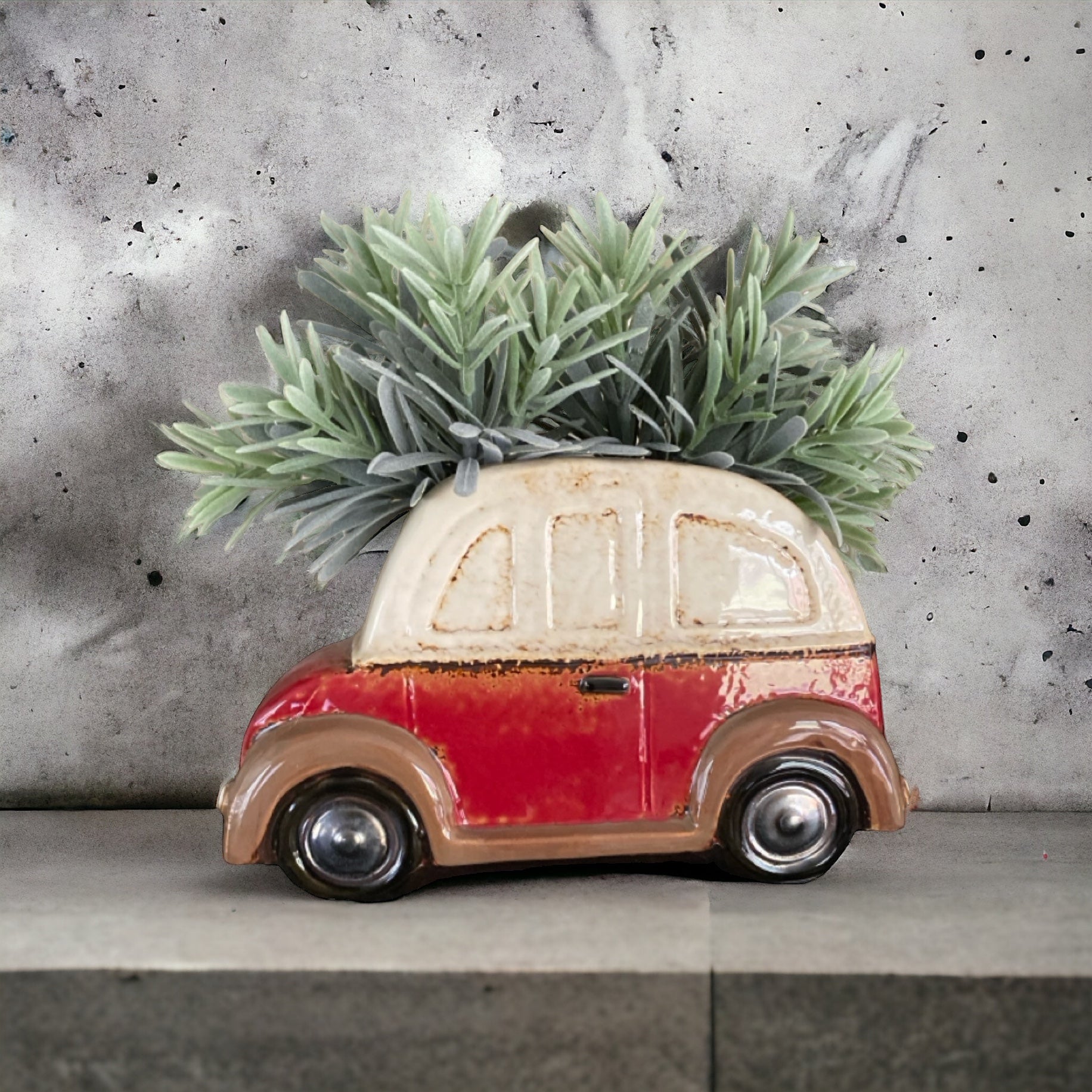 Beetle VW Funky Pot Plant Planter Red - The Renmy Store Homewares & Gifts 