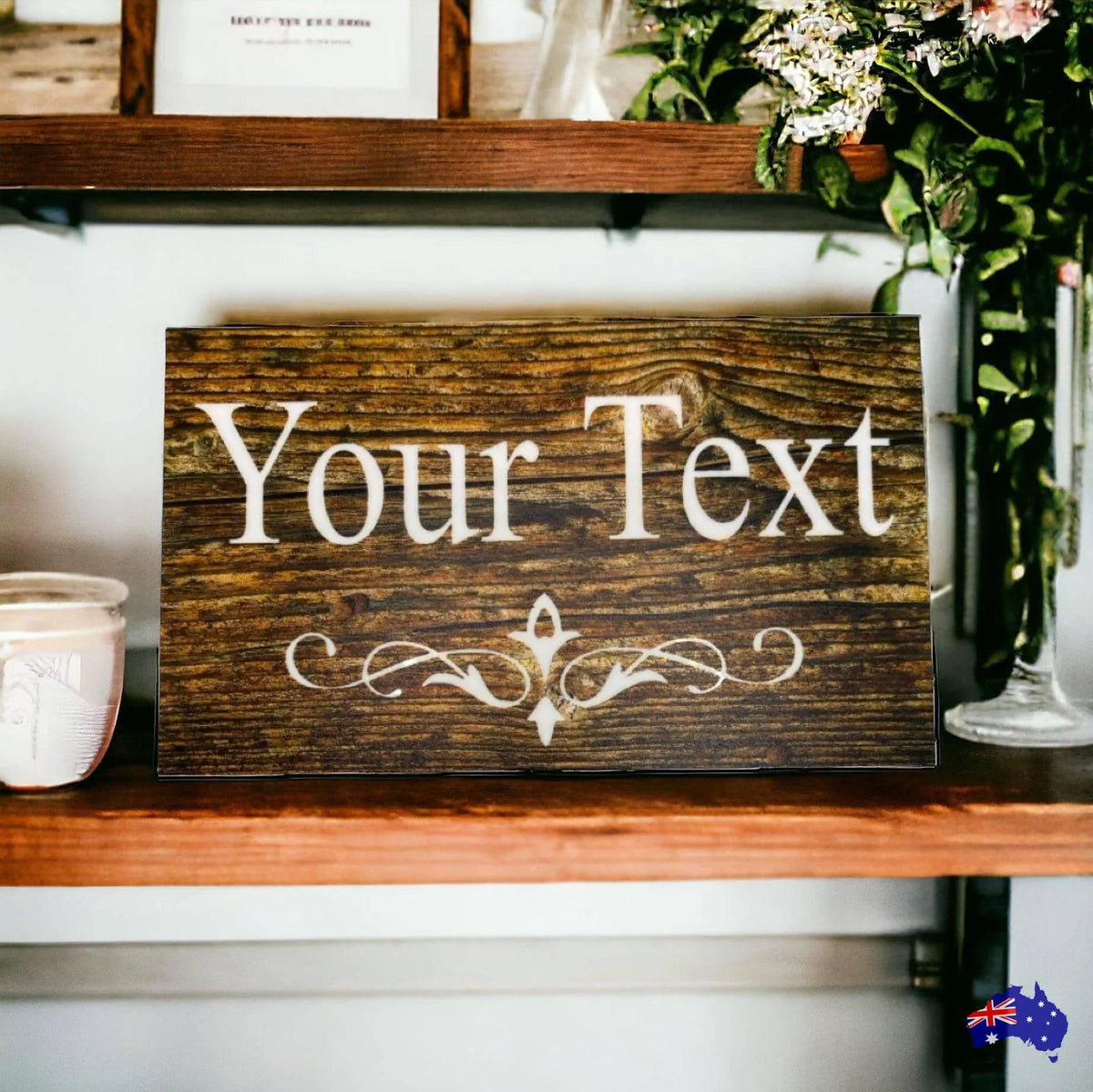 Custom Personalised Dark Wood Look Sign - The Renmy Store Homewares & Gifts