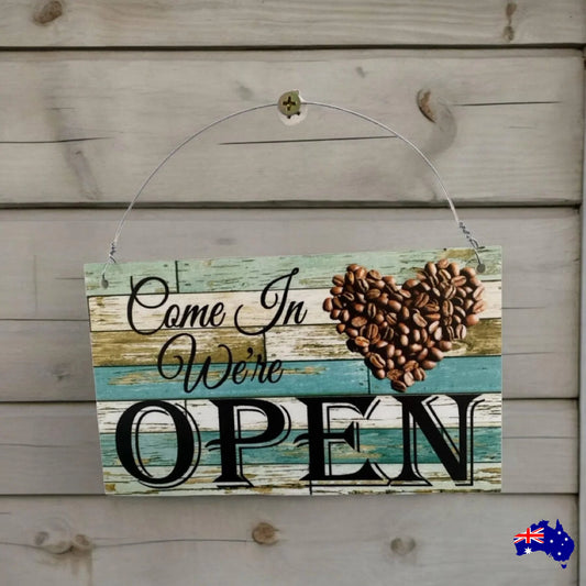 Open Closed Coffee Shop Hanging Rustic Sign - The Renmy Store Homewares & Gifts