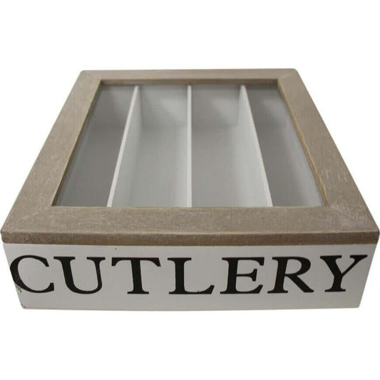 Box Cutlery Rustic White - The Renmy Store Homewares & Gifts 