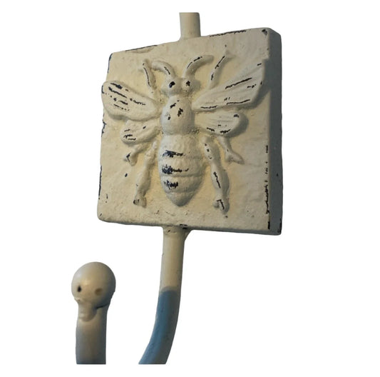 Bee Hook White Cast Iron - The Renmy Store Homewares & Gifts