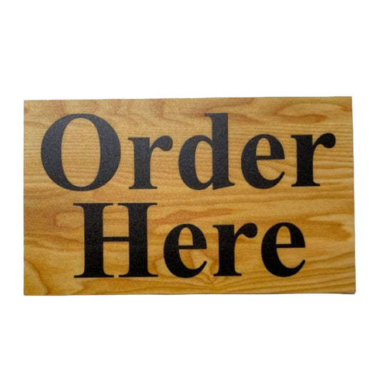 Order Here Café Business Restaurant Rustic Natural Sign - The Renmy Store Homewares & Gifts