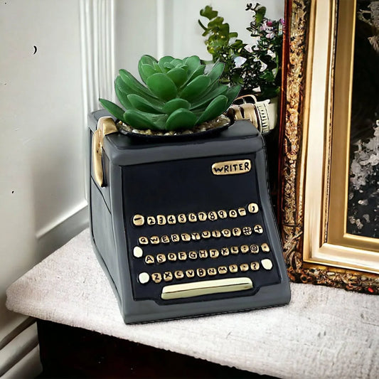 Writer Black Funky Pot Plant Small - The Renmy Store Homewares & Gifts