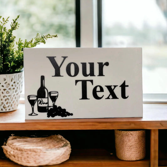 Wine Vintage White Personalised Custom Sign - The Renmy Store Homewares & Gifts