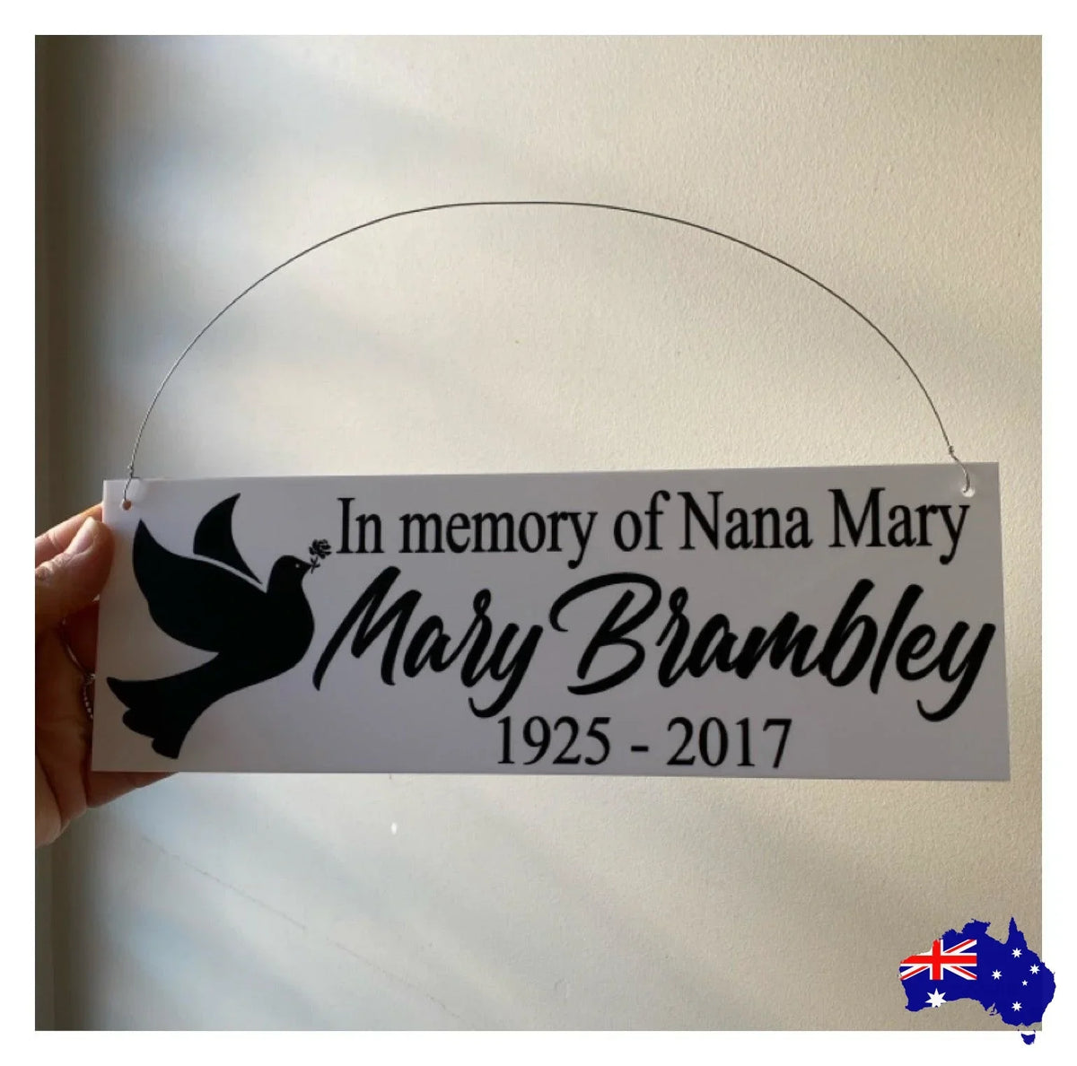 Memorial In Memory Of Custom Personalised Dove Sign - The Renmy Store Homewares & Gifts