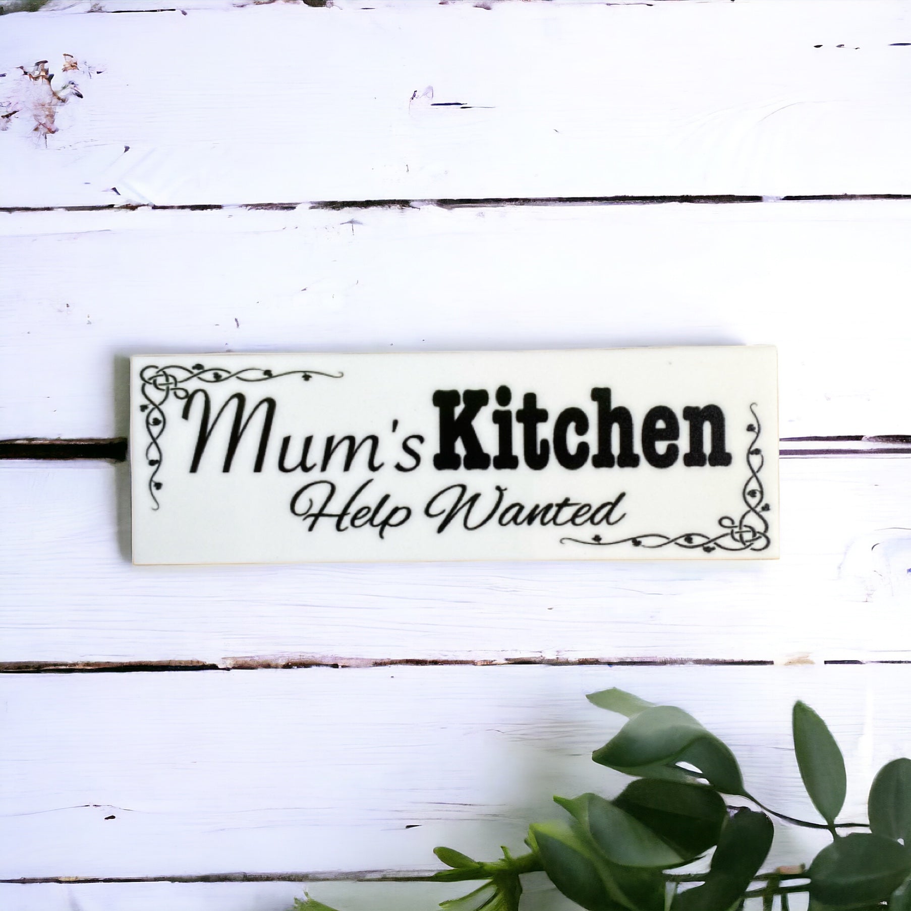 Mum's Kitchen Help Wanted Sign - The Renmy Store Homewares & Gifts 