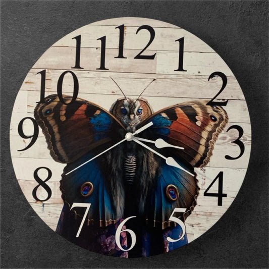 Clock Wall Butterfly Vintage Retro Aussie Made - The Renmy Store Homewares & Gifts