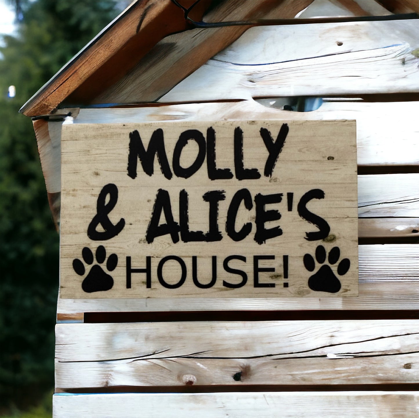 Dogs House Paw Pet Personalised Custom Sign - The Renmy Store Homewares & Gifts 