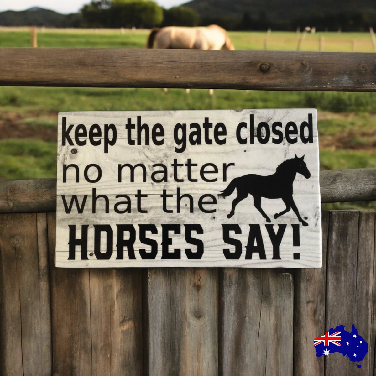 Horses Keep Gate Closed Vintage Sign - The Renmy Store Homewares & Gifts