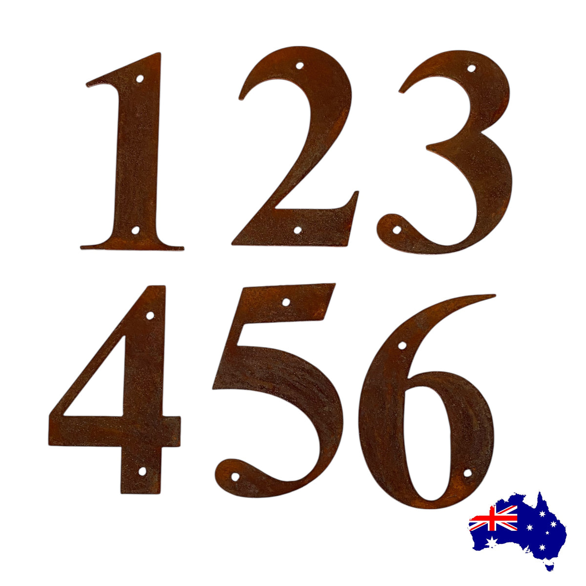 Rusty Metal House Numbers & Letters | Cor10 Steel Letterbox Street Address Sign Aussie Made