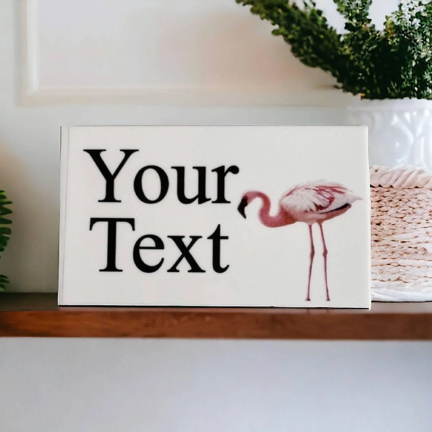 Flamingo Pink Bird Persoanlised Custom Sign - The Renmy Store Homewares & Gifts