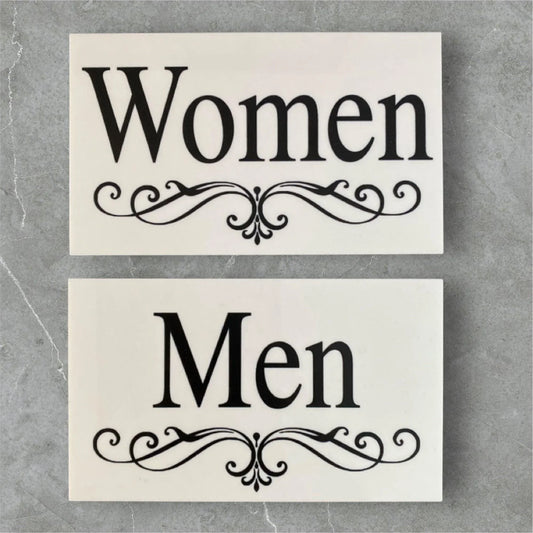 Toilet Door Women Men White Toilets Sign - The Renmy Store Homewares & Gifts