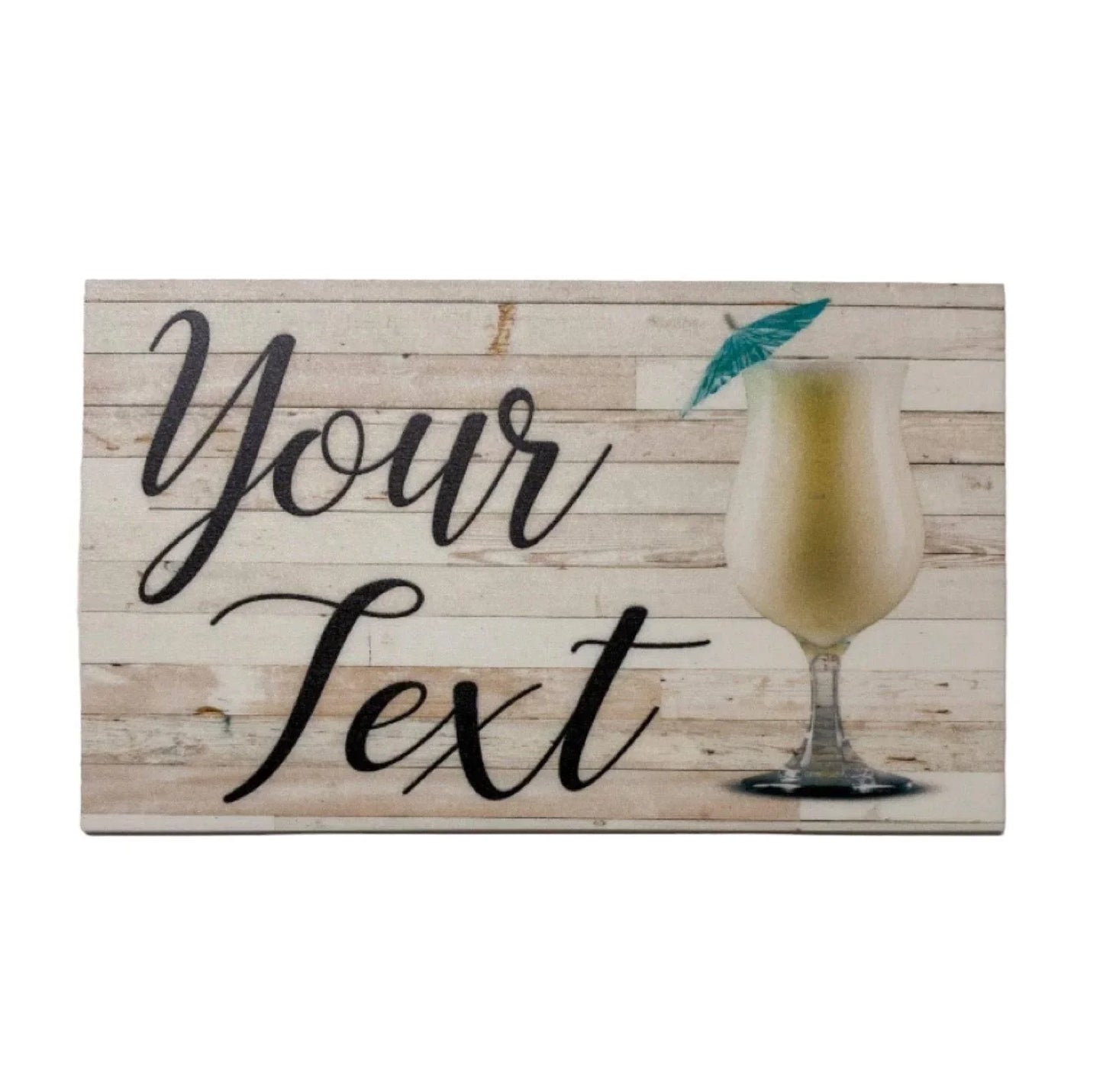 Tropical Cocktail Rustic Custom Personalised Sign - The Renmy Store Homewares & Gifts