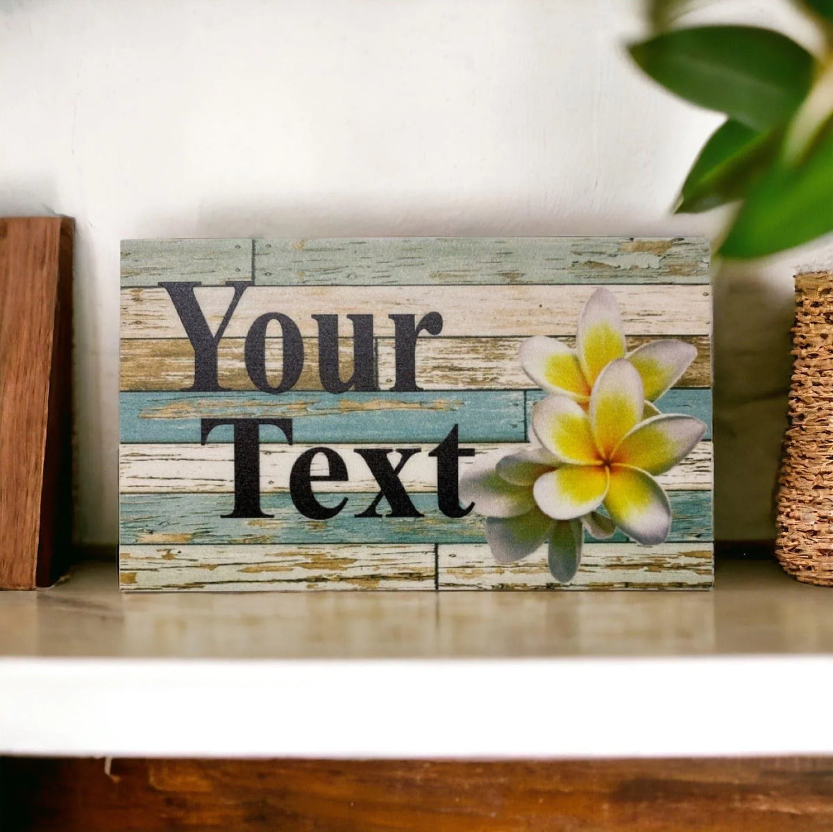 Frangipani Custom Personalised Blue Sign - The Renmy Store Homewares & Gifts
