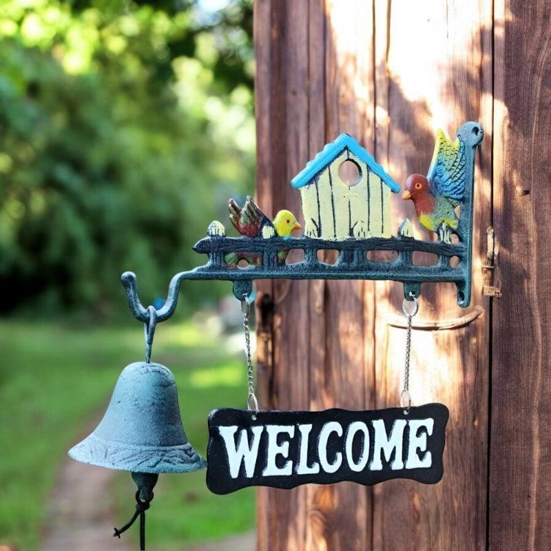 Door Bell Cast Iron Welcome Bird House - The Renmy Store Homewares & Gifts