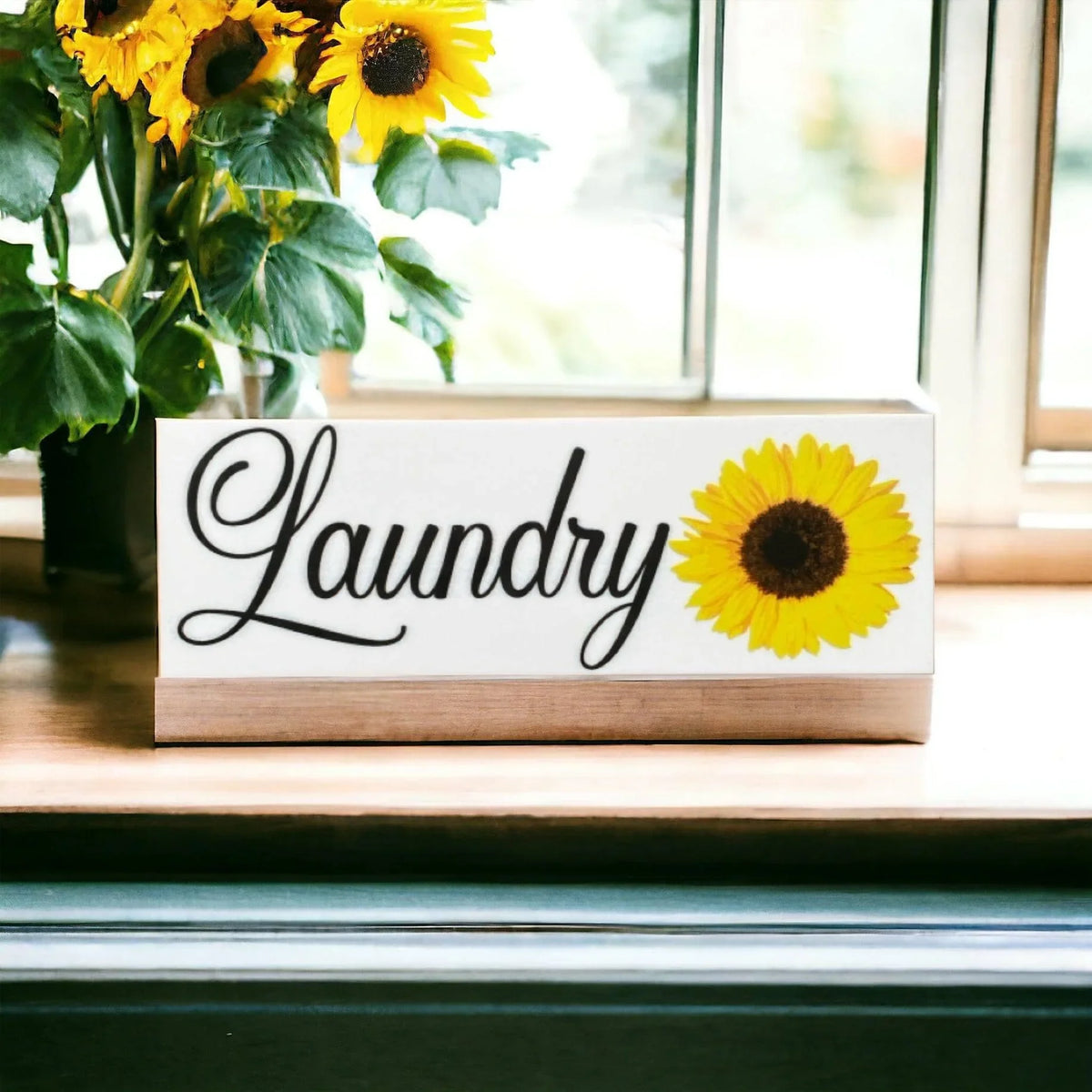 Sunflower Door Room Sign Toilet Laundry Bathroom - The Renmy Store Homewares & Gifts