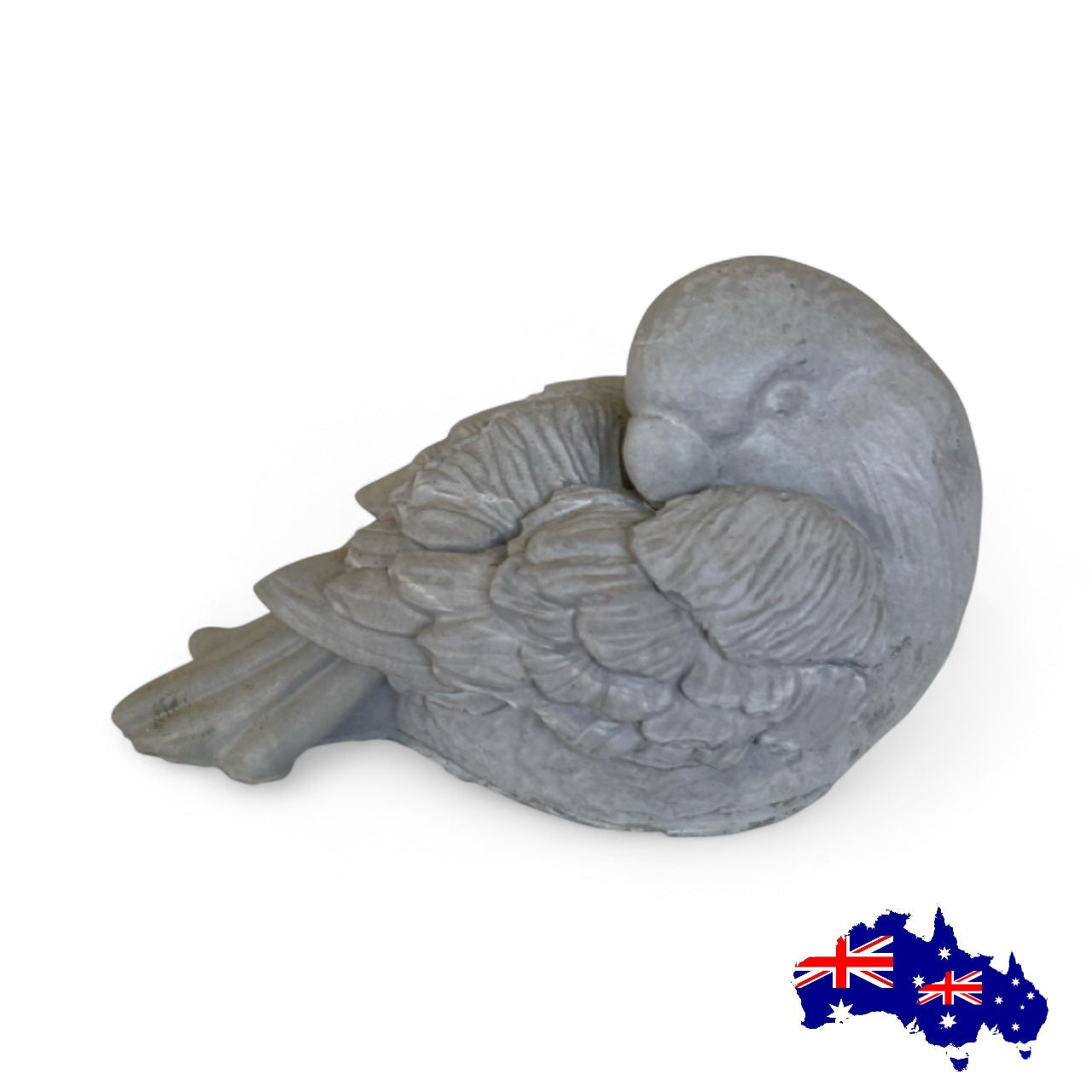 Handmade Concrete Parrot Bird | Cottage Shabby Chic Garden Decor - Australian Made