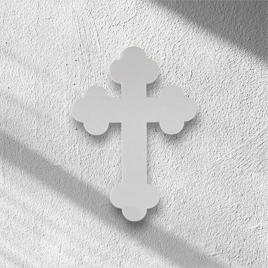 Cross Vintage White Plastic Acrylic Boho Decor - The Renmy Store Homewares & Gifts