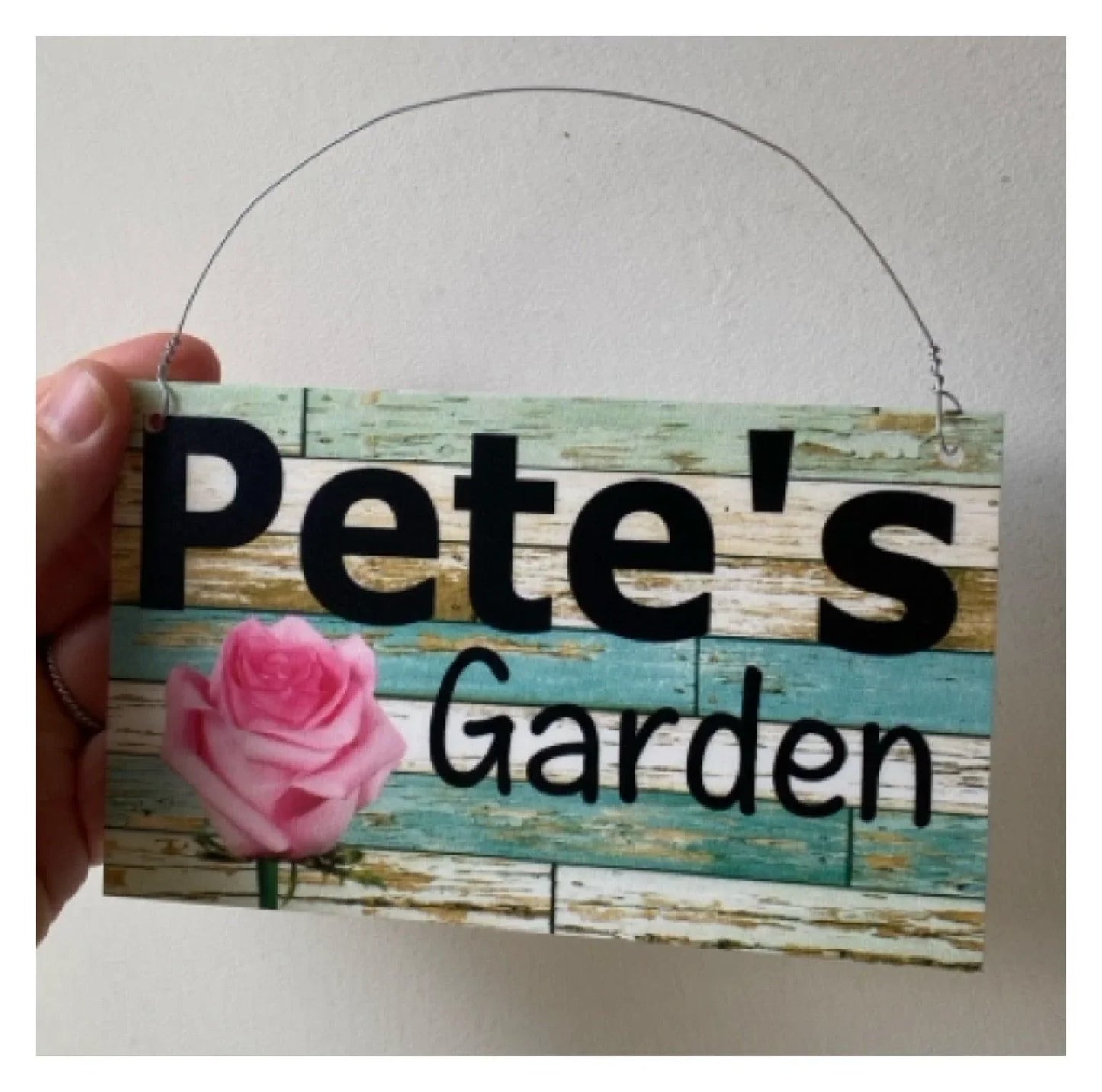 Garden Rose Pink Personalised Custom Sign - The Renmy Store Homewares & Gifts