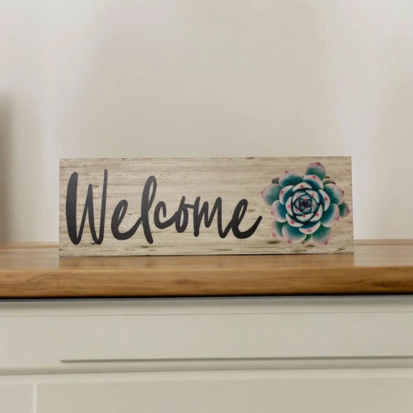 Welcome with Succulent Sign - The Renmy Store Homewares & Gifts