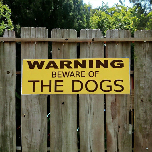 Warning Beware of The Dog or Dogs Sign - The Renmy Store Homewares & Gifts