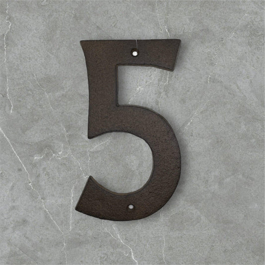 Number 5 Cast Iron Metal House Street Fence Wall Letterbox Large 16cm - The Renmy Store Homewares & Gifts