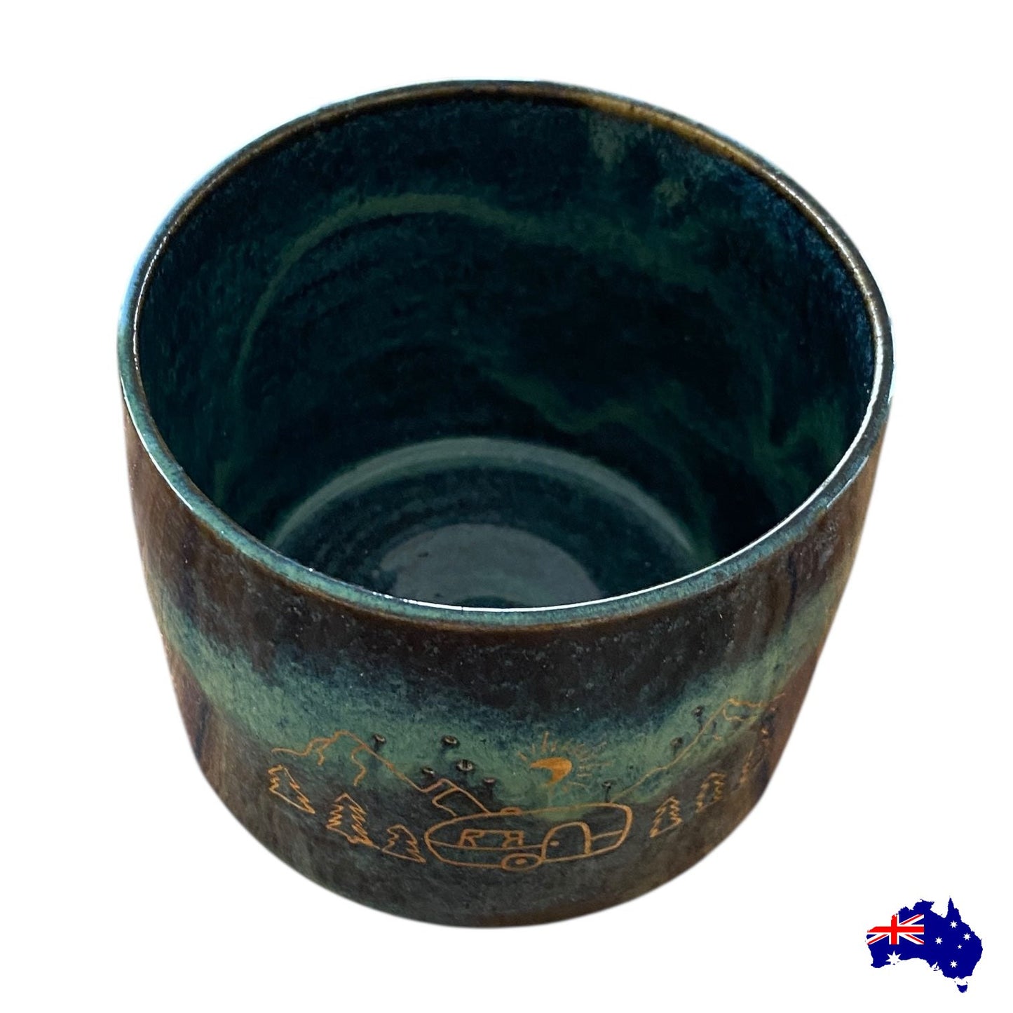 Mug Cup Camping Caravan Pottery Ceramic Aussie Made Limited Edition