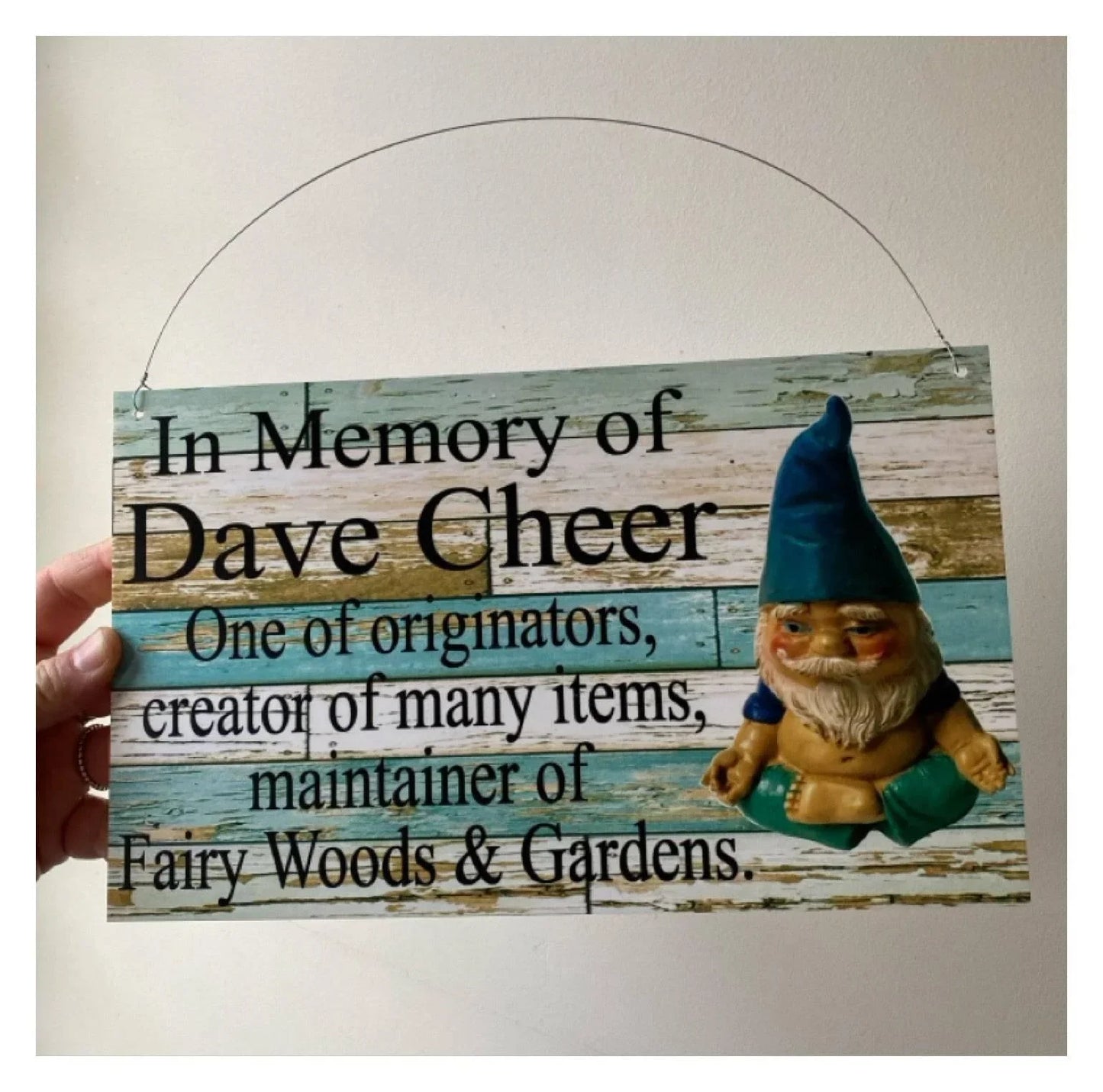 Gnome Custom Persoanlsied Blue Sign - The Renmy Store Homewares & Gifts