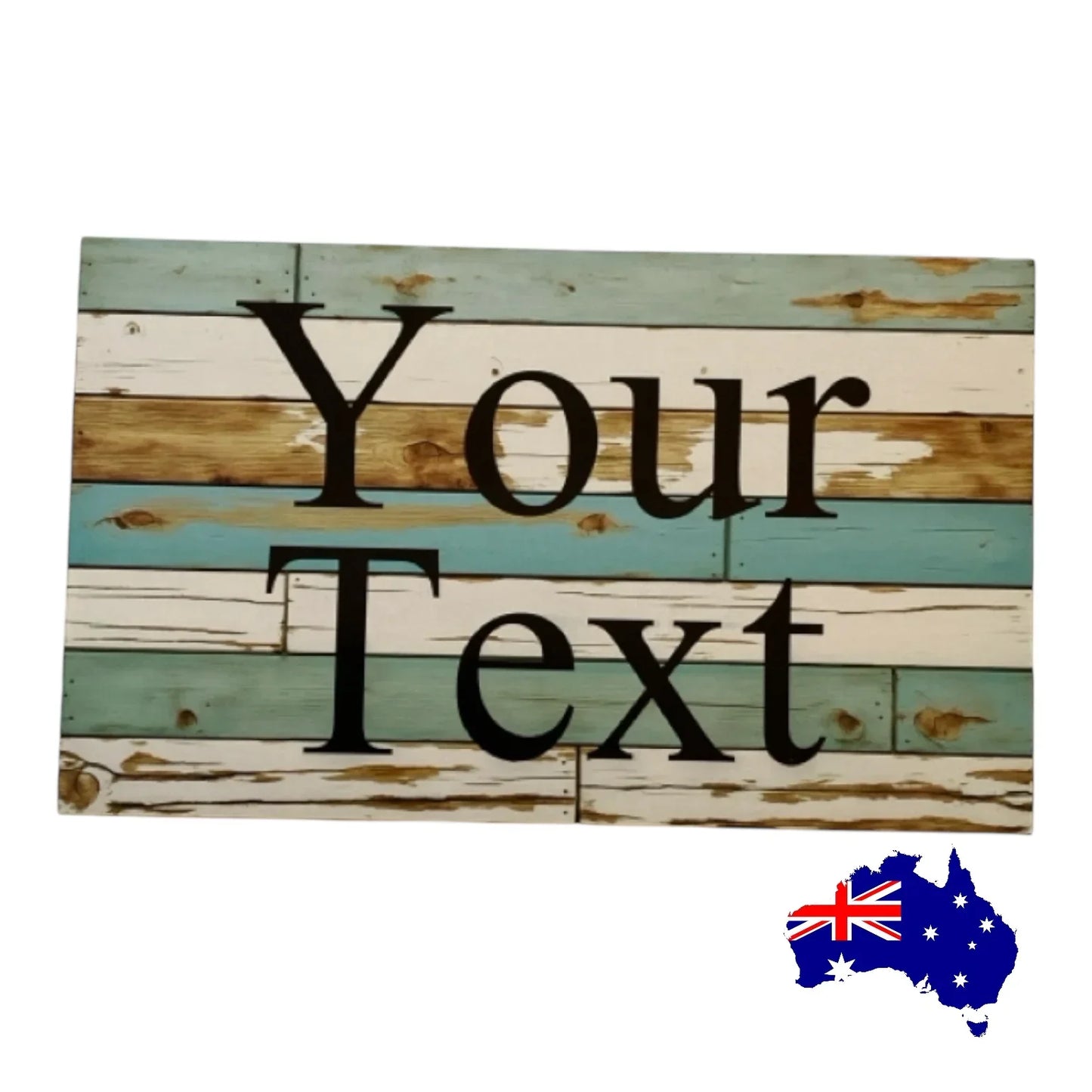 Custom Personalised Blue White Timber Wood Large Signage Sign - The Renmy Store Homewares & Gifts