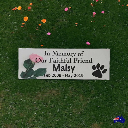 Custom Pet RIP Memorial Dog Cat Sign Rose - The Renmy Store Homewares & Gifts