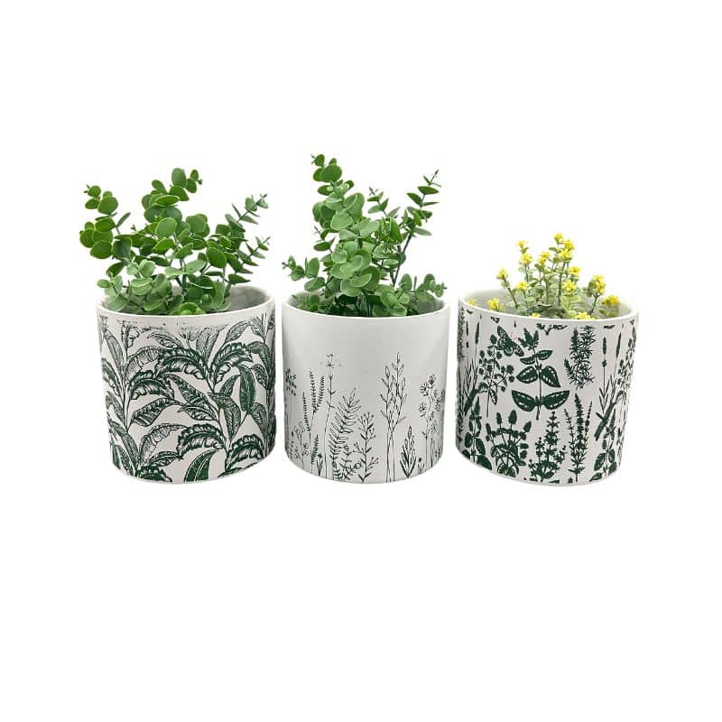 Planter Pot Natural Leaf Set of 3