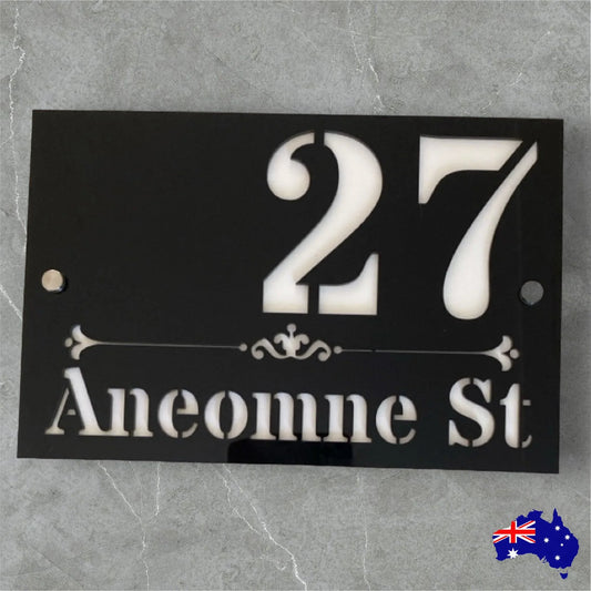 Personalised Street Number Address Letter Box Black House Custom Classic Sign - The Renmy Store Homewares & Gifts