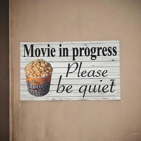 Movie In Progress Please Be Quiet Retro Sign - The Renmy Store Homewares & Gifts