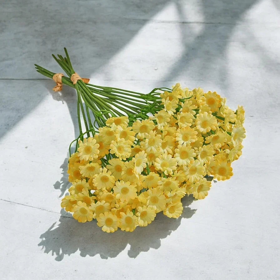 Daisy Flower White Yellow Artificial Decoration