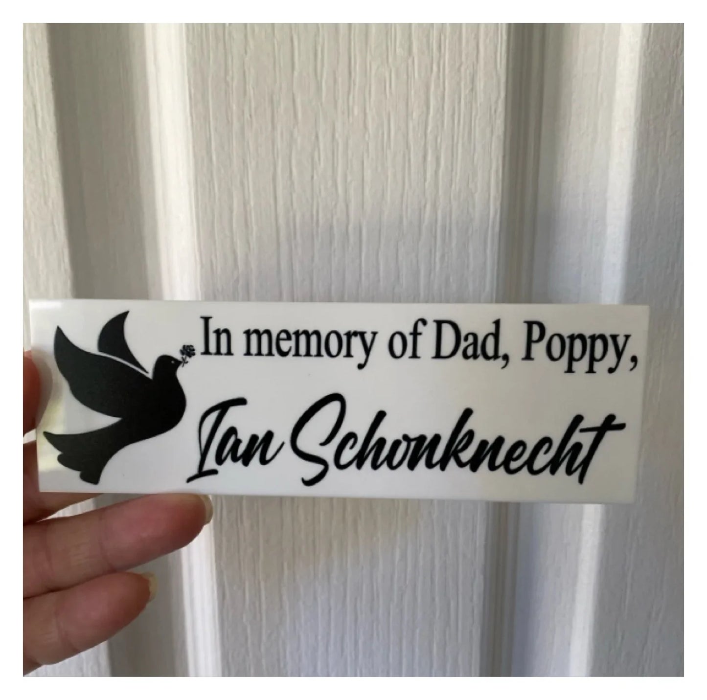 Memorial In Memory Of Custom Personalised Dove Sign - The Renmy Store Homewares & Gifts