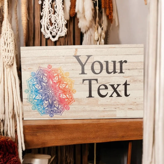 Mandala Colourful Personalised Custom Sign - The Renmy Store Homewares & Gifts