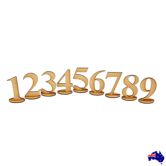 Table Number Wooden Free Standing MDF DIY Raw Event Wedding Party Decoration - The Renmy Store Homewares & Gifts