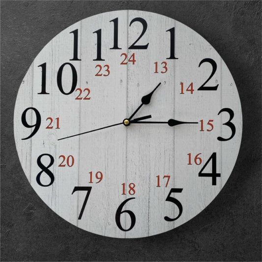 Clock Wall 24 Hour Time Rustic Aussie Made - The Renmy Store Homewares & Gifts