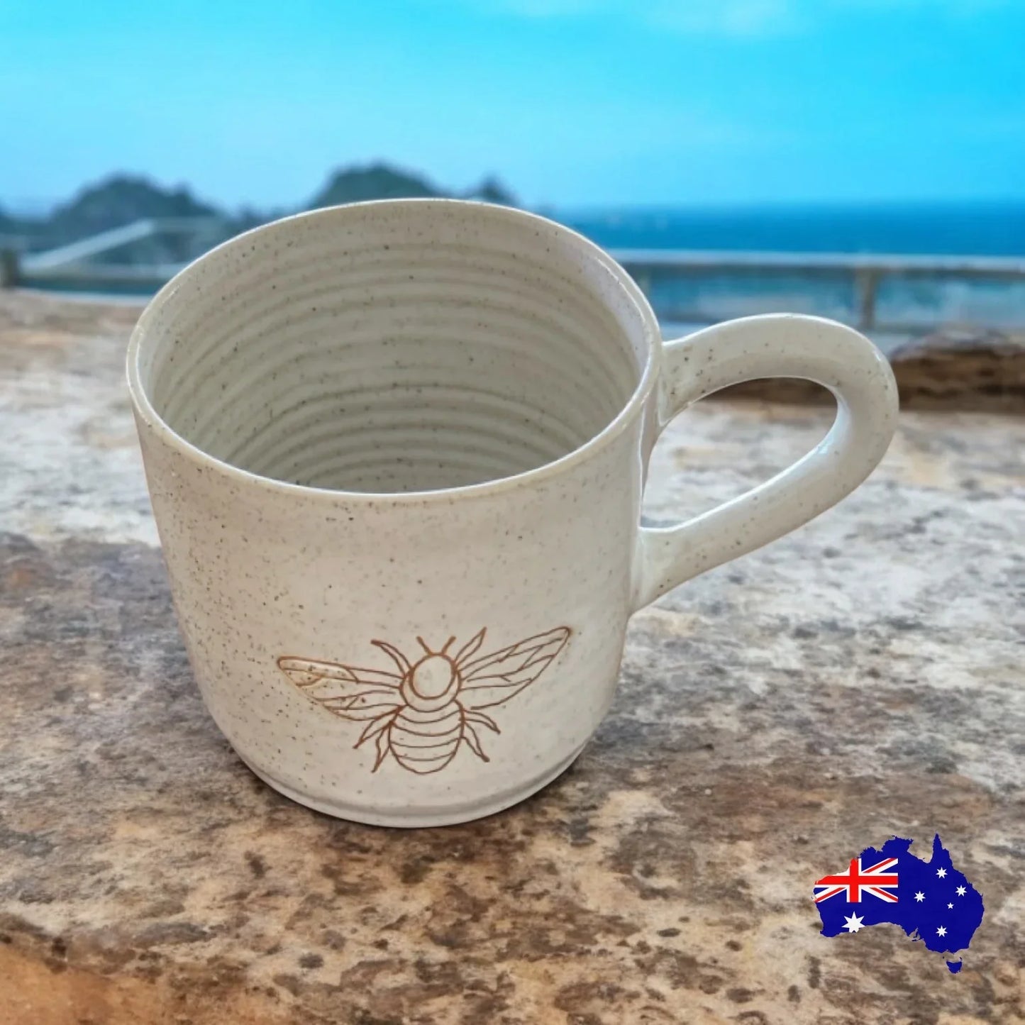 Mug Cup Bee Pottery Ceramic Aussie Made - The Renmy Store Homewares & Gifts