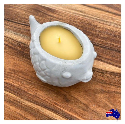 Pure Beeswax Fish Coastal Candle Aussie Handmade