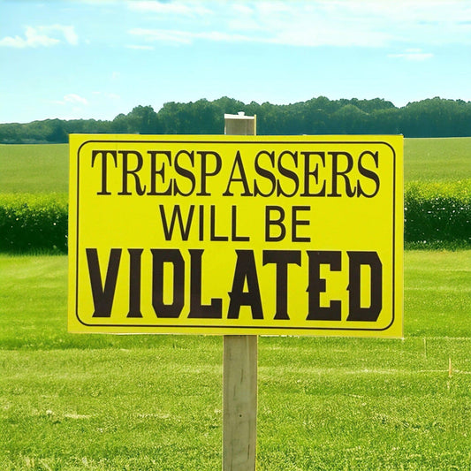 Trespassers Will Be Violated Sign - The Renmy Store Homewares & Gifts