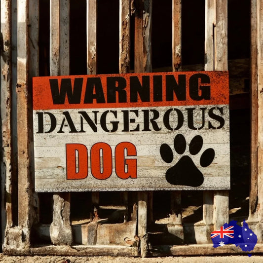 Warning Dangerous Dog Dogs Gate Sign - The Renmy Store Homewares & Gifts