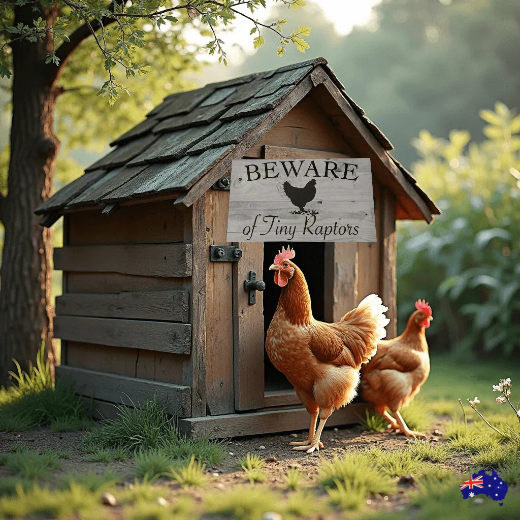 Beware Of Tiny Raptors Chicken Sign - The Renmy Store Homewares & Gifts