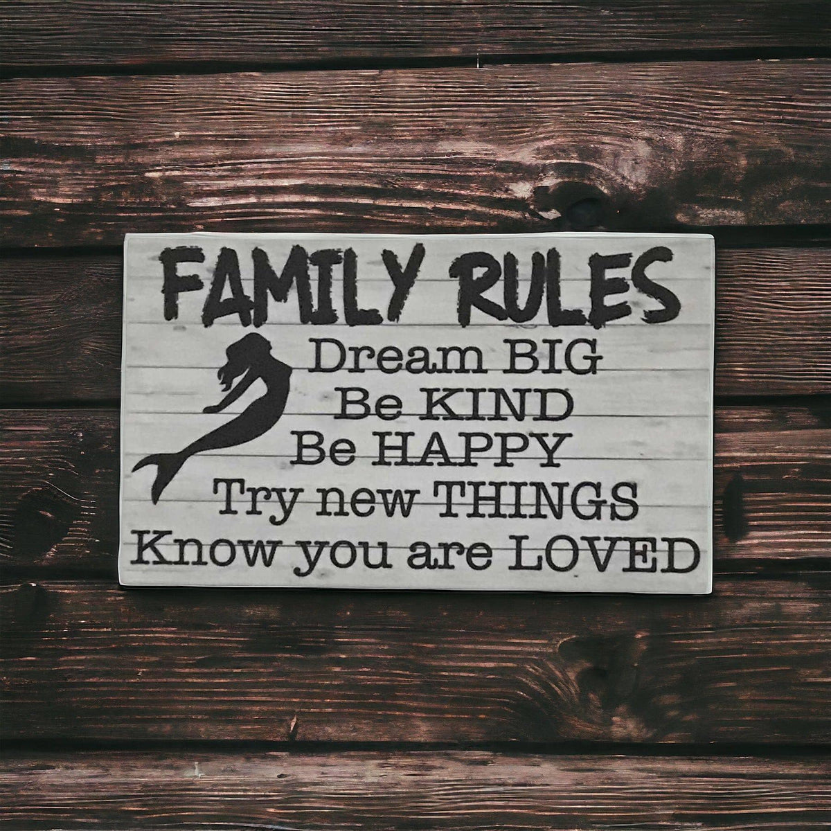 Family Rules with Mermaid Sign - The Renmy Store Homewares & Gifts