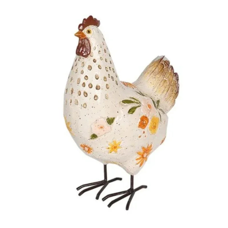 Chicken Hen Floral Farm Ornament