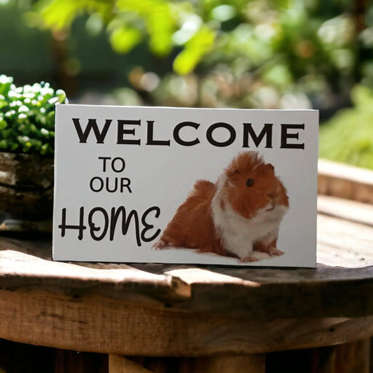 Welcome To Our Home Cute Guinea Pig Sign - The Renmy Store Homewares & Gifts