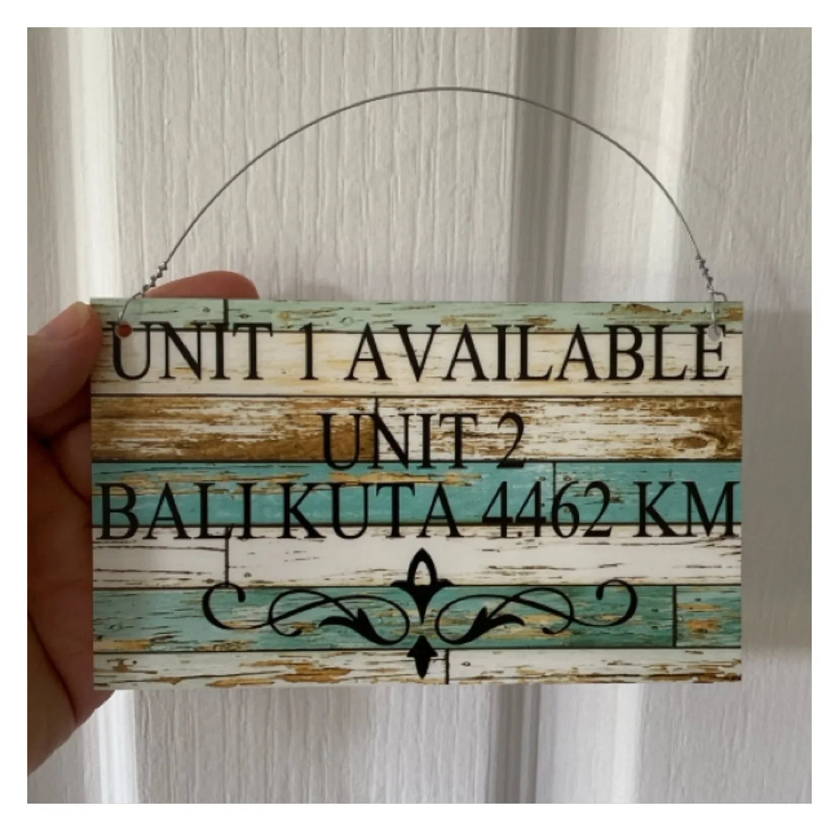 Custom Personalised Blue Timber Look Sign - The Renmy Store Homewares & Gifts
