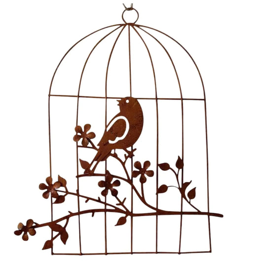 Bird Cage Rustic Rust Hanging - The Renmy Store Homewares & Gifts
