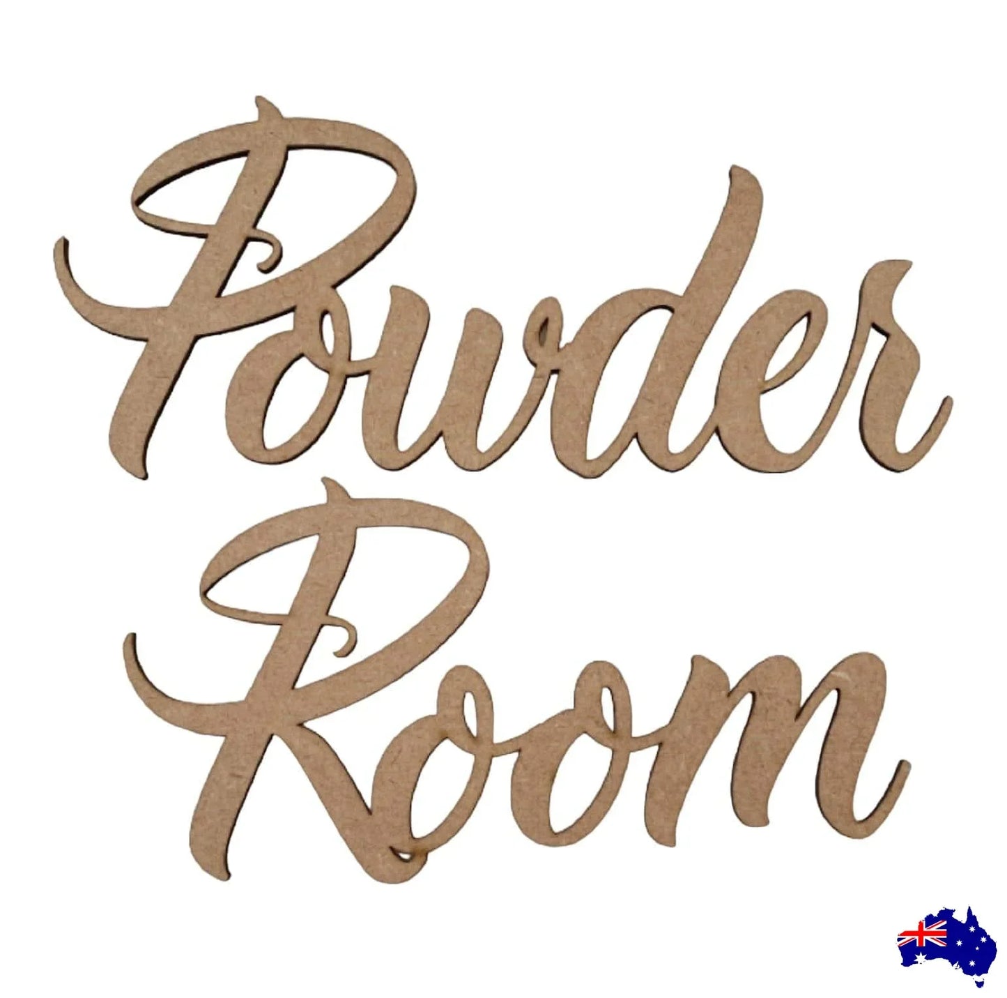 Powder Room Word Sign MDF DIY Wooden - The Renmy Store Homewares & Gifts